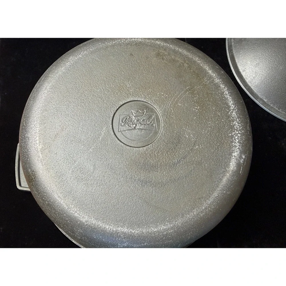 Vintage Regal Cast Aluminum Dutch Oven Pot with Lid Silver Grey Round Stockpot
